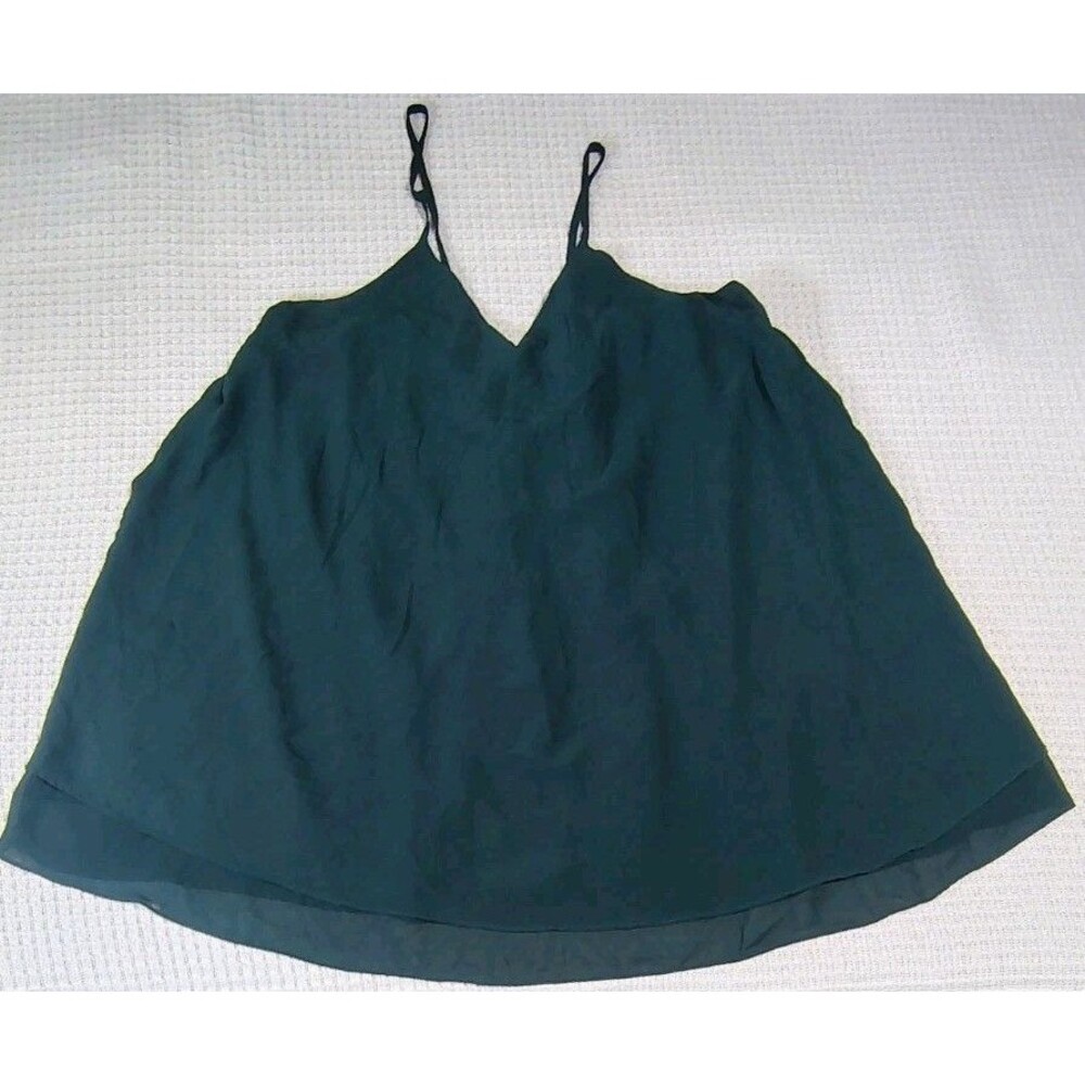 Anna Grace Dark Green Sheer Layered Spaghetti Strap Cottagecore Fairy Whimsical